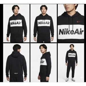 Nike AIR Sweatshirt Mens M Colorblock Swoosh LOGO FLEECE PULLOVER Hoodie Retro